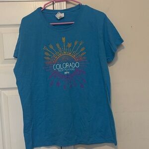 Blue Graphic Colorado Rocky Mountain tshirt